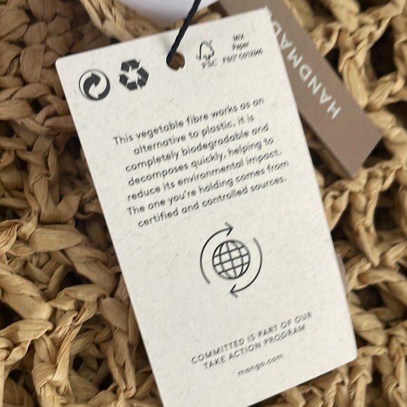 MANGO NWT Handmade Straw Large Tote Beach Bag - Picture 8 of 12